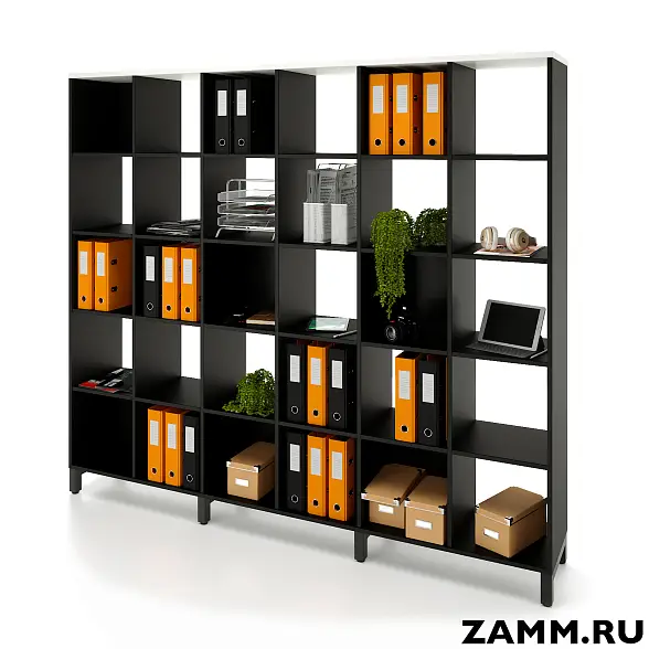 Стеллажная система MIX 5x6 ZAMM. На металлокаркасе (Ш:2230, Г:370, В:1982)