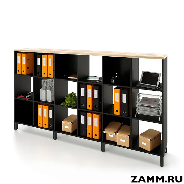 Стеллажная система MIX 3x6 ZAMM. На металлокаркасе (Ш:2230, Г:370, В:1247)