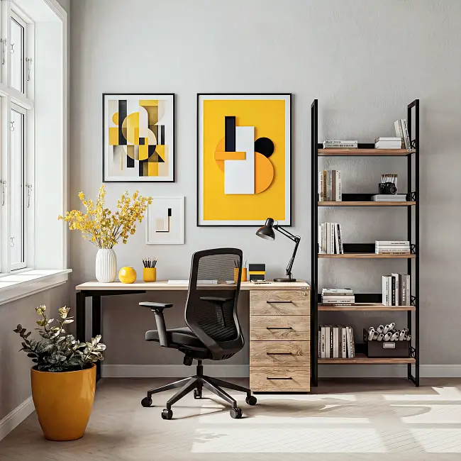 Стол письменный Зета Т4 с тумбой 4 ящика (Тип 1) без аксессуаров