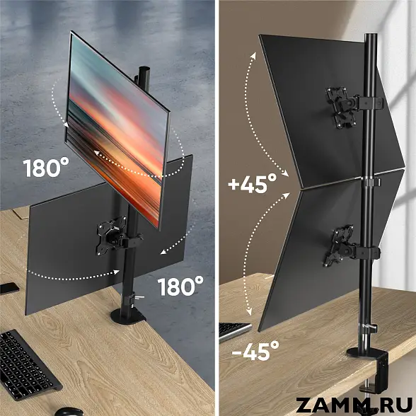 Кронштейн для мониторов ONKRON D208E 13"-34" настольный 