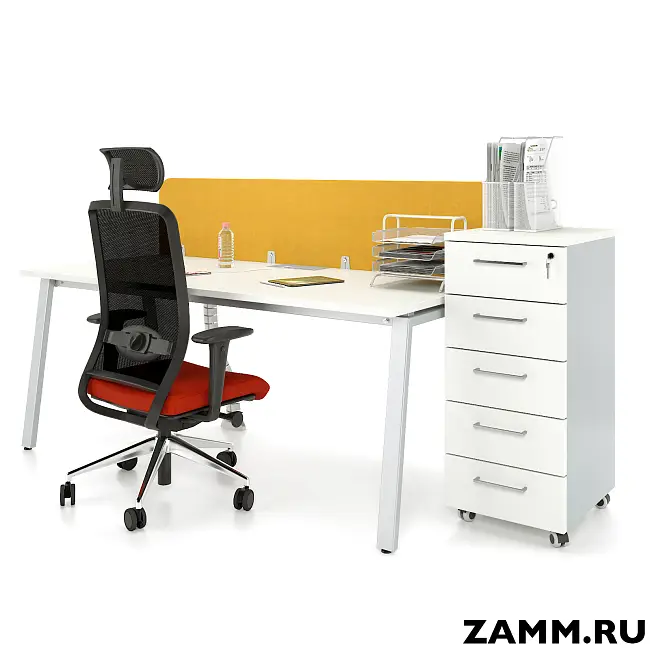 Тумба мобильная ZAMM. 5 ящиков с центральным замком (Ш:410, Г:500, В:958)