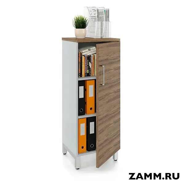 Шкаф ZAMM распашной 3 полки, 1 дверь для дома. На металлокаркасе 450 Правый (Ш:450, Г:414, В:1207)