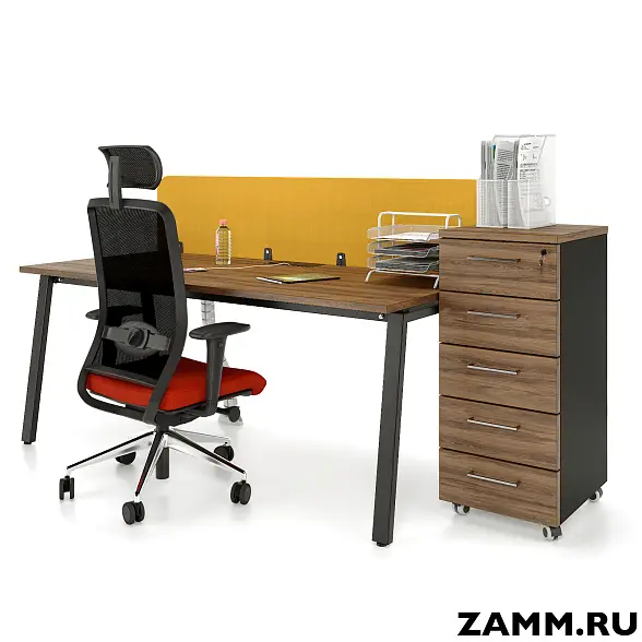 Тумба мобильная ZAMM. 5 ящиков с центральным замком (Ш:410, Г:500, В:958) 