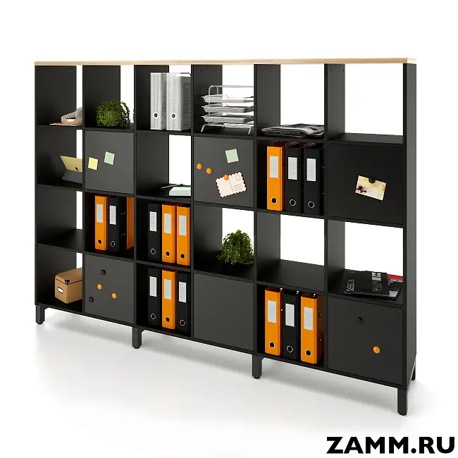 Стеллажная система MIX 4x6 ZAMM. На металлокаркасе (Ш:2230, Г:370, В:1617)