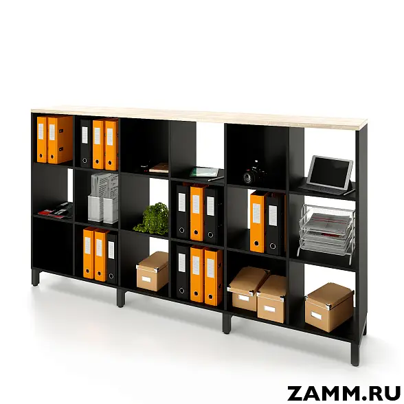 Стеллажная система MIX 3x6 ZAMM. На металлокаркасе (Ш:2230, Г:370, В:1247)