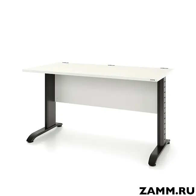 Стол Альфа 2 Классика ЛДСП (Тип 2) с пропусками Белый/Черный
