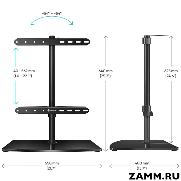 Настольная подставка для ТВ ONKRON PT3 32"-75" поворотная 