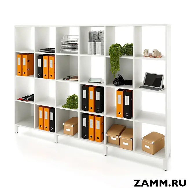 Стеллажная система MIX 4x6 ZAMM. На металлокаркасе (Ш:2230, Г:370, В:1617)