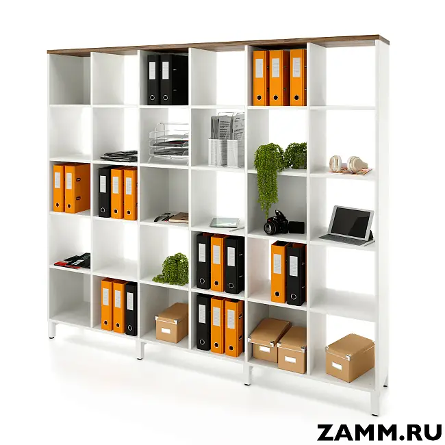 Стеллажная система MIX 5x6 ZAMM. На металлокаркасе (Ш:2230, Г:370, В:1982)