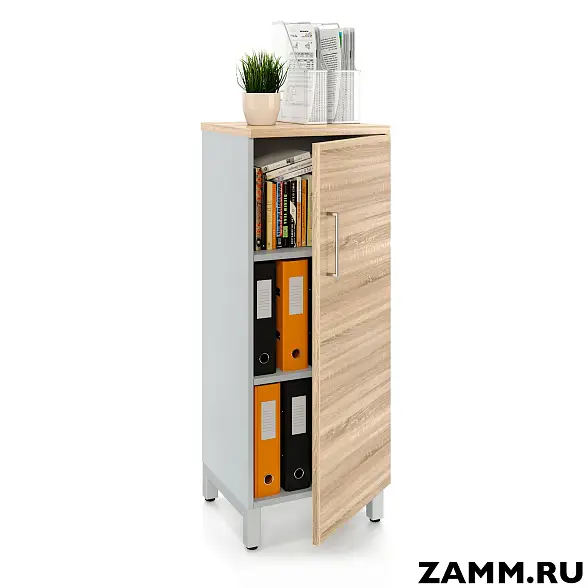 Шкаф ZAMM распашной 3 полки, 1 дверь для дома. На металлокаркасе 450 Правый (Ш:450, Г:414, В:1207)