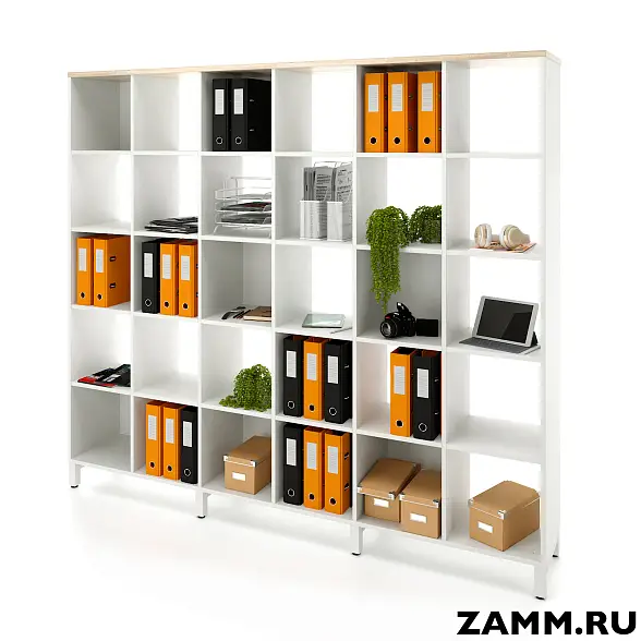 Стеллажная система MIX 5x6 ZAMM. На металлокаркасе (Ш:2230, Г:370, В:1982)