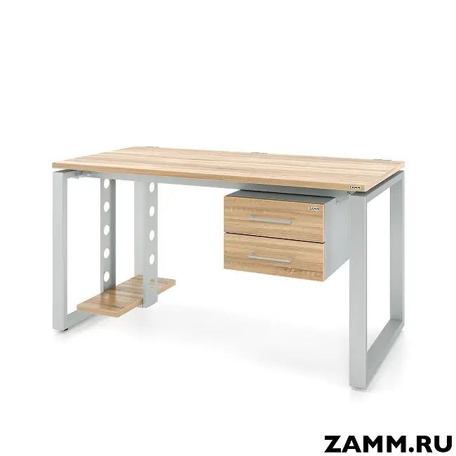 Стол Зета ТР 2 ящика (Тип 4) с пропусками, кабель-каналом (Д-041)., под. сист. блока (Д-044)