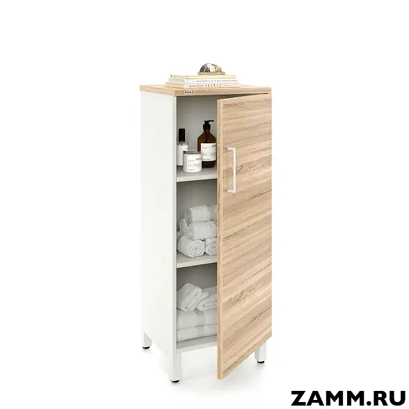 Шкаф ZAMM распашной 3 полки, 1 дверь. На металлокаркасе 450 Правый (Ш:450, Г:414, В:1207)
