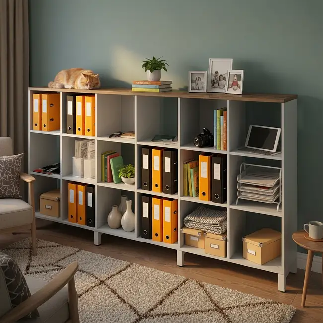 Стеллажная система MIX 5x6 ZAMM. На металлокаркасе (Ш:2230, Г:370, В:1982)