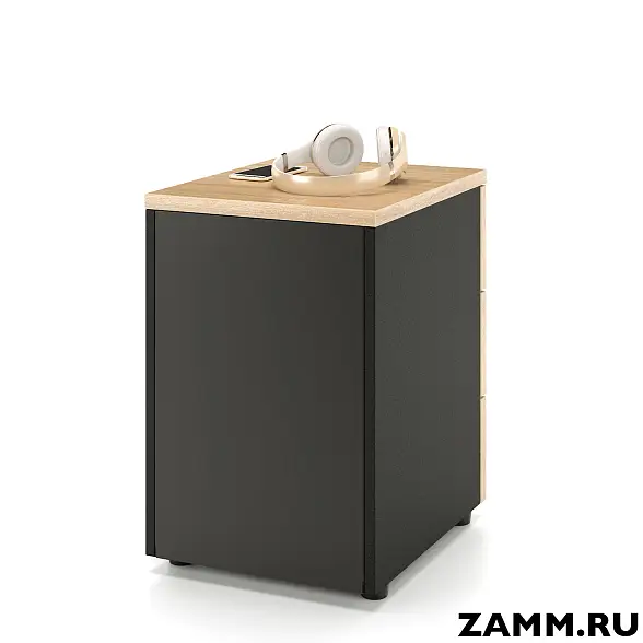 Тумба приставная ZAMM. 3 ящика с центральным замком (Ш:410, Г:500, В:577) 