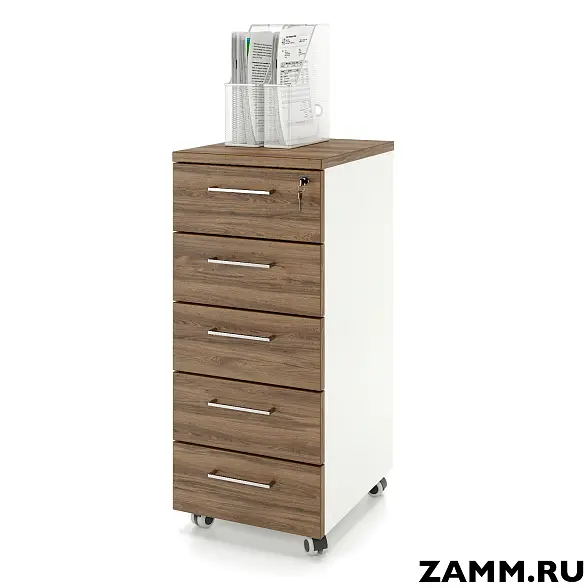Тумба мобильная ZAMM. 5 ящиков с центральным замком (Ш:410, Г:500, В:958)