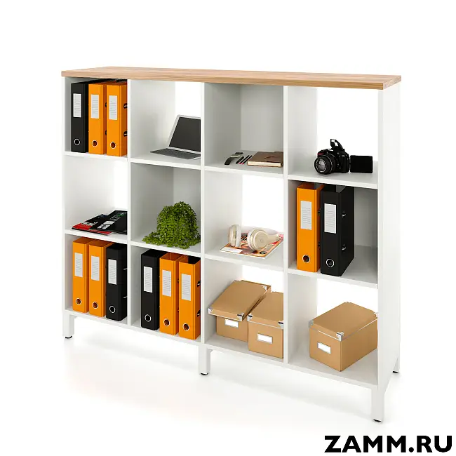 Стеллажная система MIX 3x4 ZAMM. На металлокаркасе (Ш:1494, Г:370, В:1247)