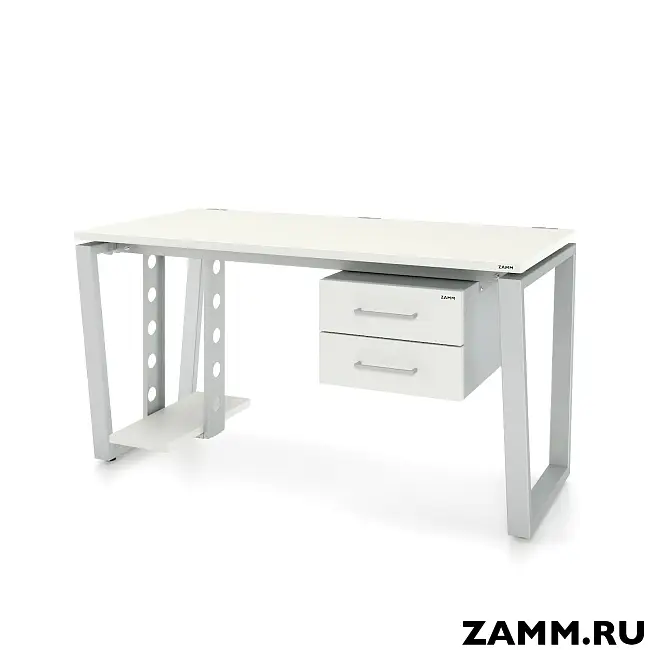 Стол Ирис ТР 2 ящика (Тип 4) с пропусками, кабель-каналом (Д-041)., под. сист. блока (Д-044)