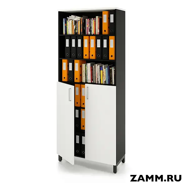 Шкаф ZAMM распашной 6 полок, 2 двери, 3 полки закрыты, 3 полки открыты (Ш:900, Г:414, В:2270)