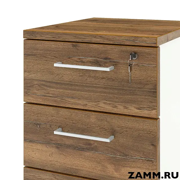 Тумба приставная ZAMM. 3 ящика с центральным замком (Ш:410, Г:500, В:577) 