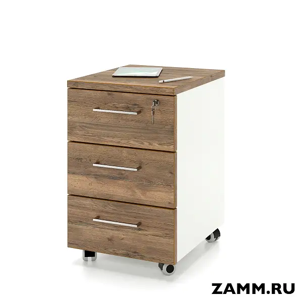 Тумба мобильная ZAMM. 3 ящика с центральным замком (Ш:410, Г:500, В:613)
