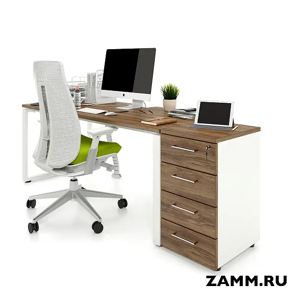 Тумба приставная ZAMM. 4 ящика с центральным замком 500 (Ш:410, Г:500, В:613) 