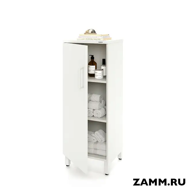 Шкаф ZAMM распашной 3 полки, 1 дверь. На металлокаркасе 450 Левый (Ш:450, Г:414, В:1207)