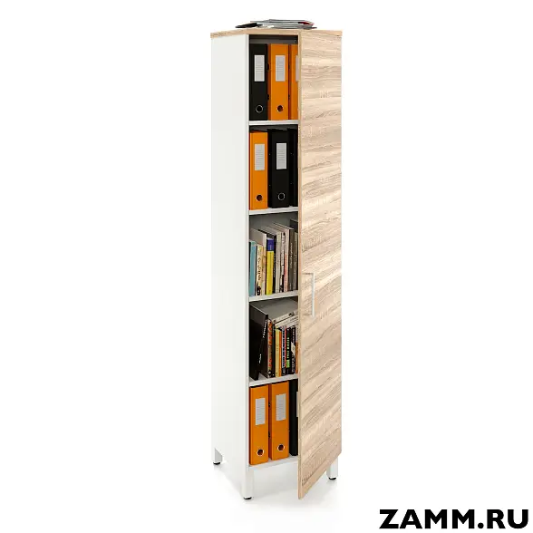 Шкаф ZAMM распашной 5 полок, 1 дверь. На металлокаркасе 450 Правый (Ш:450, Г:414, В:1905)