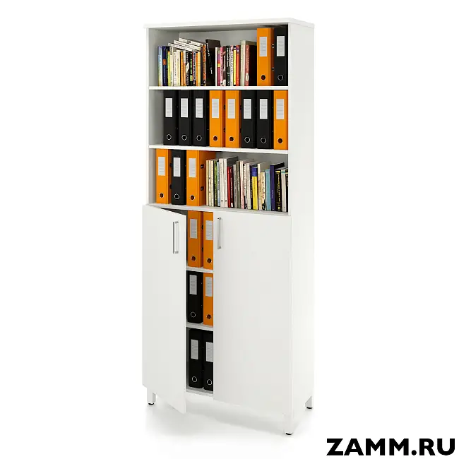 Шкаф ZAMM распашной 6 полок, 2 двери, 3 полки закрыты, 3 полки открыты (Ш:900, Г:414, В:2270)