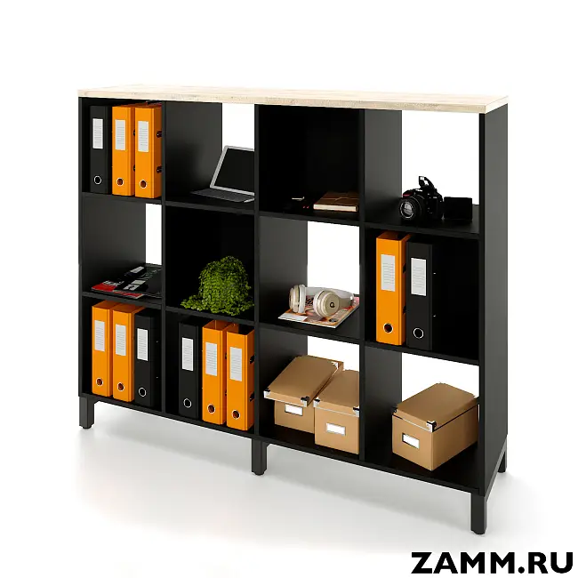 Стеллажная система MIX 3x4 ZAMM. На металлокаркасе (Ш:1494, Г:370, В:1247)