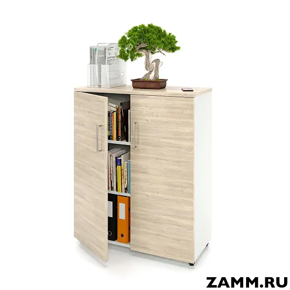 Шкаф ZAMM распашной 3 полки, 2 двери. На регулируемых опорах 900  (Ш:900, Г:414, В:1117)