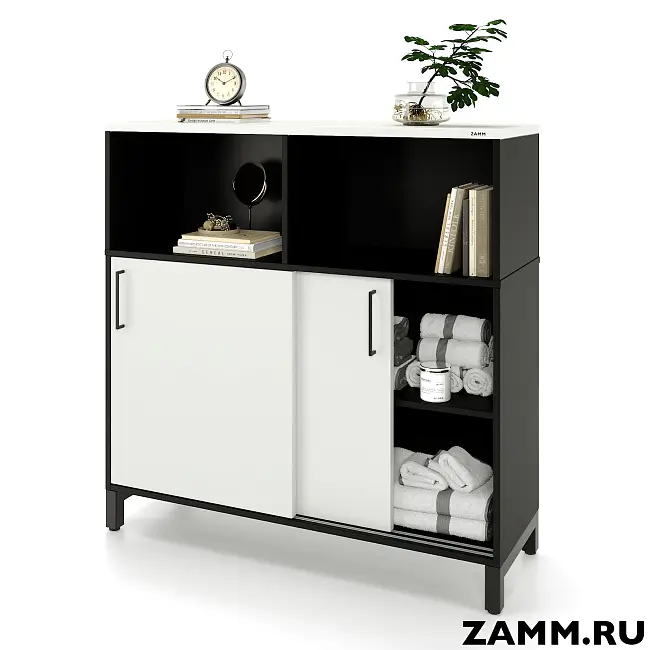 Комод ZAMM 2 полки с надстройкой. На металлокаркасе 1200 (Ш:1200, Г:414, В:1207)