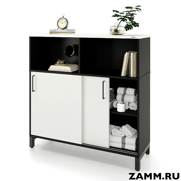 Комод ZAMM 2 полки с надстройкой. На металлокаркасе 1200 (Ш:1200, Г:414, В:1207)