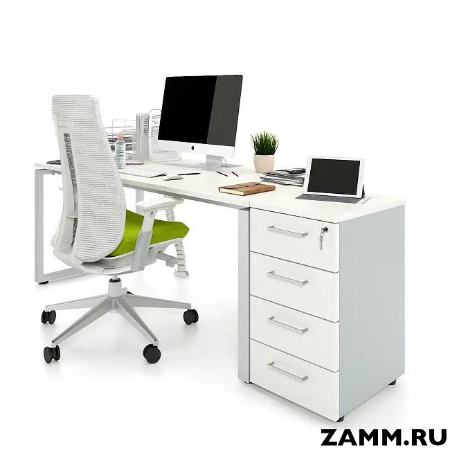 Тумба приставная ZAMM. 4 ящика с центральным замком 800 (Ш:410, Г:800, В:745)