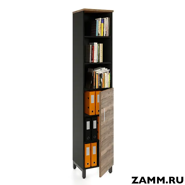 Шкаф ZAMM распашной 6 полок, 1 дверь, 3 полки закрыты, 3 полки открыты Правый (Ш:450, Г:414, В:2270)