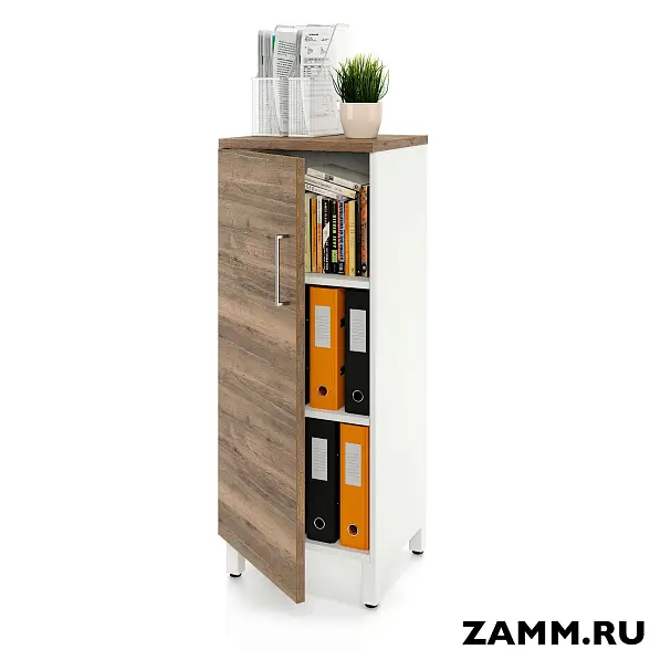 Шкаф ZAMM распашной 3 полки, 1 дверь для дома. На металлокаркасе 450 Левый (Ш:450, Г:414, В:1207)