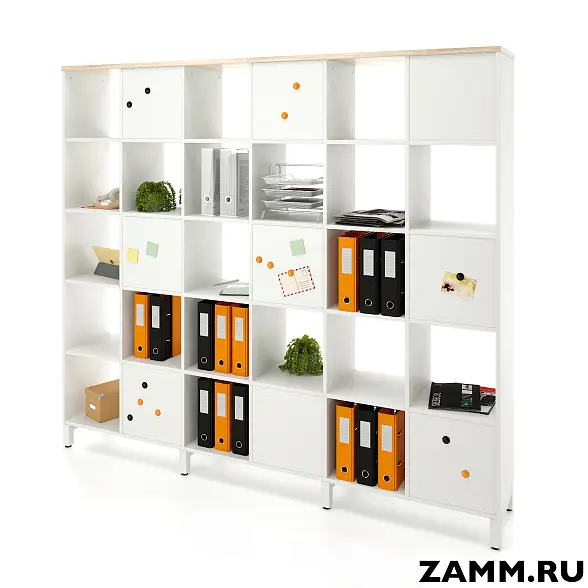 Стеллажная система MIX 5x6 ZAMM. На металлокаркасе (Ш:2230, Г:370, В:1982) 