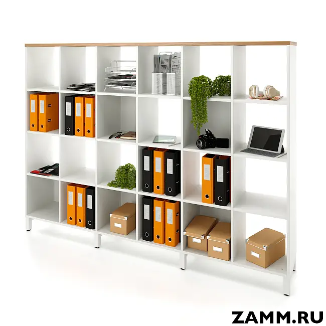 Стеллажная система MIX 4x6 ZAMM. На металлокаркасе (Ш:2230, Г:370, В:1617)