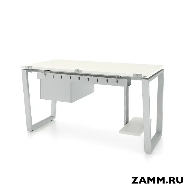 Стол Ирис ТР 2 ящика (Тип 4) с пропусками, кабель-каналом (Д-041)., под. сист. блока (Д-044)