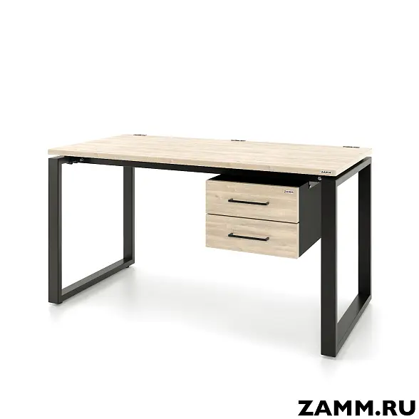 Стол Зета ТР 2 ящика (Тип 3) с пропусками, кабель-каналом (Д-041)