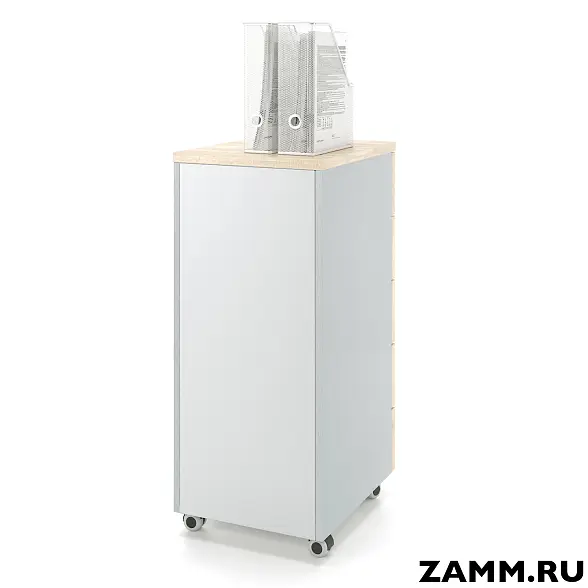 Тумба мобильная ZAMM. 5 ящиков с центральным замком (Ш:410, Г:500, В:958) 